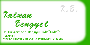 kalman bengyel business card